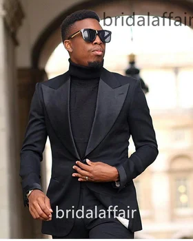 Bridalaffair 2023 חליפה של גבר שמלת החתונה סלים מתאים ז ' קט בלייזר אפוד מכנסיים שלוש חתיכת שיא דש